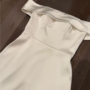 Jenny Yoo Off-Shoulder White Mini Dress